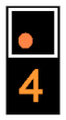 ein gelbes Licht links unten und eine gelbe „4“ darunter