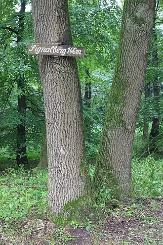 Hinweisschild am höchsten Punkt