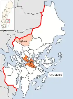 Lage der Gemeinde Sigtuna