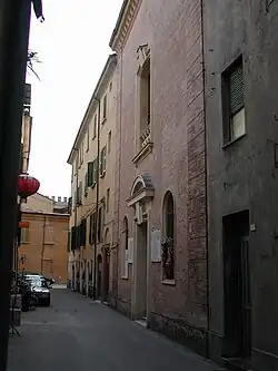 Blick auf die Synagoge in der Via dell’Aquila