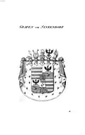 Gemehrtes Wappen der Grafen von Sinzendorf, zwischen 1846 und 1865, Tyroff