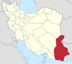 Lage der Provinz Sistan und Belutschistan in Iran