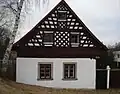 Fachwerkgiebel in Skalná (deutsch: Wildstein)