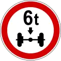 Fahrverbot für Fahrzeuge mit mehr als der angegebenen Achslast