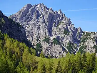 Blick von der Hochsteinalm zum Sneslitz
