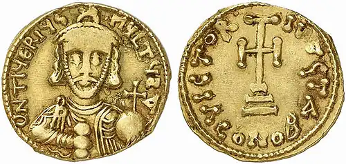 Solidus des Tiberios Petasius