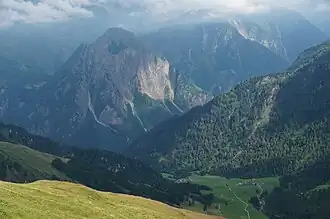 Blick vom Lago Retico zum Sosto hinab