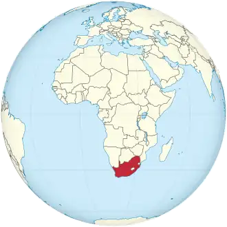 Lage von Südafrika