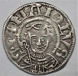 Denar aus Souvigny, 2. Hälfte des 12. Jahrhunderts, Porträt des heiligen Mayeul