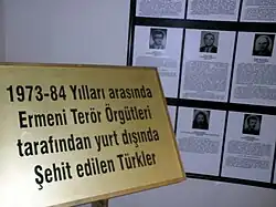 Ein Teil des Museums, der türkischen Diplomaten gewidmet ist, die von armenischen militanten Organisationen ermordet wurden