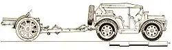 Fiat-SPA TL37 als Zugfahrzeug mit Geschütz