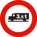 R-107 Einfahrtverbot für Lastkraftwagen mit einem zulässigen Gesamtgewicht über 3,5 t