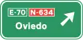 S-221 Wegweiser zur Autobahn Autopista oder Autovia