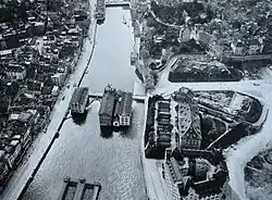 Limmatraum mit Rudolf-Brun-Brücke, Rechts oben Lindendhof (1909)