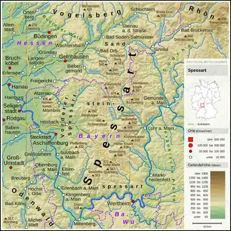 Übersichtskarte Spessart
