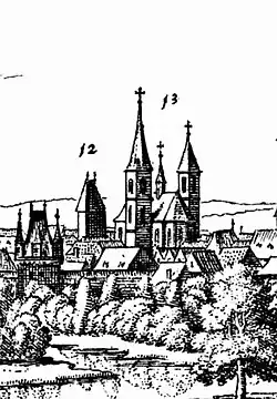 St. Guido Stift (Ausschnitt aus dem Merian-Stich)