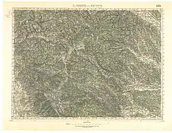 Auflage 1937 mit Waldaufdruck, militärischem Meldenetz und Netzteiler links oben