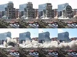 Sprengung des Althoff-Turmes am 1. Juni 2008