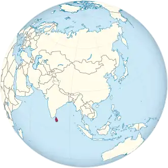 Lage von Sri Lanka