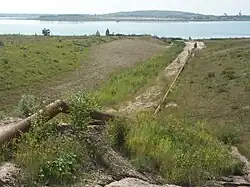 Die Zuführung des Schlumper-Bachs per Rohrleitung in den Störmthaler See