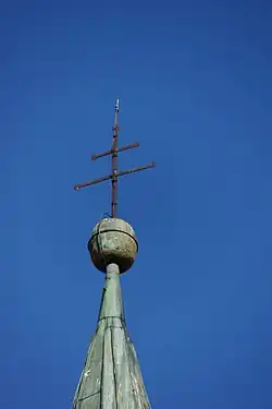 Spitzhelm des Kirchturmes 2021 (vor der Sanierung)