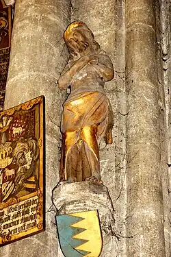 Schmerzensmann mit Stifterwappen in der Sebalduskirche