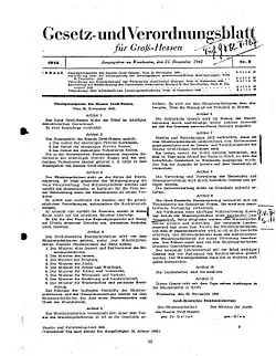 Staatsgrundgesetz für Groß-Hessen