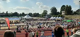 Blick ins Jahnstadion beim 22. Stabhochsprung Meeting, 11. September 2022