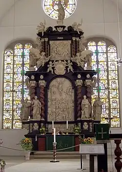 Barocker lutherischer Altar von Christian Precht (1677), St. Cosmae et Damiani (Stade)