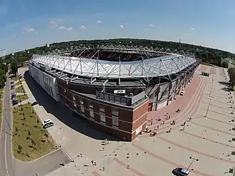 Das Widzew-Stadion im Juli 2017