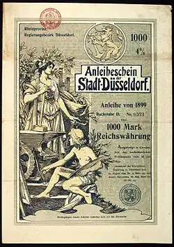 Sammelgebiet Städte: Anleihe der Stadt Düsseldorf vom 26. Juli 1899