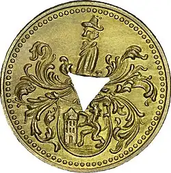 Stadtgasmarke von Meißen, Rückseite, um 1920