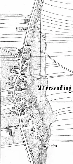 Mittersendling, Karte v. 1866