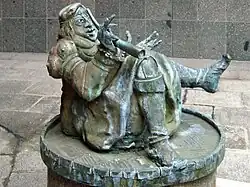 Brunnenplastik Stadtpfeifer im Innenhof des Gewandhauses