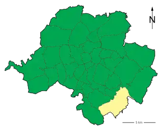 Lage des Stadtteils Chemnitz-Einsiedel in Chemnitz (anklickbare Karte)