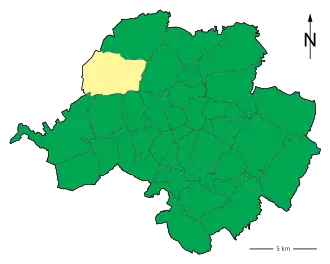 Lage des Stadtteils Chemnitz-Röhrsdorf in Chemnitz (anklickbare Karte)