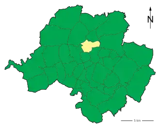 Lage des Stadtteils Chemnitz-Schloßchemnitz in Chemnitz (anklickbare Karte)
