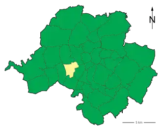 Lage des Stadtteils Chemnitz-Schönau in Chemnitz (anklickbare Karte)
