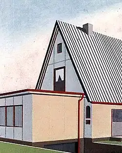 Stahlsiedlungshaus (Stahllamellenhaus), Golzheimer Heide (Golzheimer Siedlung) bei Düsseldorf, 1935