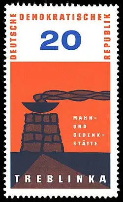 DDR-Briefmarke von 1963 aus der Reihe Internationale Mahn- und Gedenkstätten