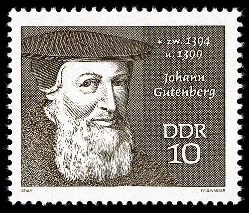 Briefmarke der DDR-Post von 1970 aus der Serie Berühmte Persönlichkeiten