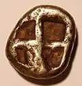 Stater aus Chios, Rückseite: viergeteiltes Quadratum incusum, ca. 480–450 v. Chr.