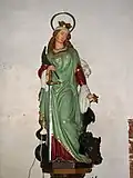 Statue der Hl. Margareta. (Schutzpatronin der Kirche)