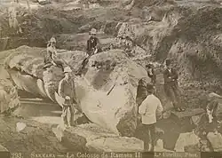 Die Statue von Ramses II. in Sakkara