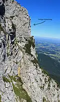 Klettersteig vom Steinernen Jäger gesehen