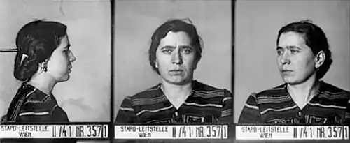 Stefanie Engler, Erkennungsfoto der Wiener Gestapo (1942)