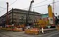 Das vereinfacht wiederaufgebaute Parkhotel, mit Baustelle U-Bahnerweiterung und Kö-Bogen (2011)