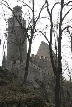 Burg Stein (ältere Oberburg) bei Hartenstein, hier soll die Übergabe eines Prinzen an Friedrich von Schönburg erfolgt sein