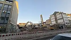 Zustand des früheren Stern-Verlag-Gebäudes im Januar 2025. Der vordere Teil ist bis auf die Grundmauern abgerissen.