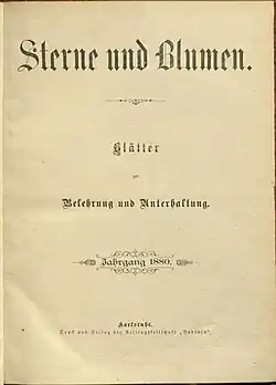 Titelblatt der ersten Ausgabe